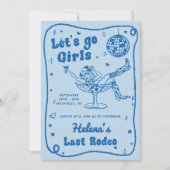 Invitation Blue Disco Rodeo Cowgirl Week-end Bachelorette (Devant)