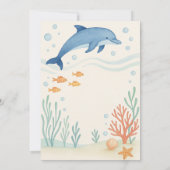 Invitation Blue Dolphin with Starfish & Rope Frame Birthday (Dos)