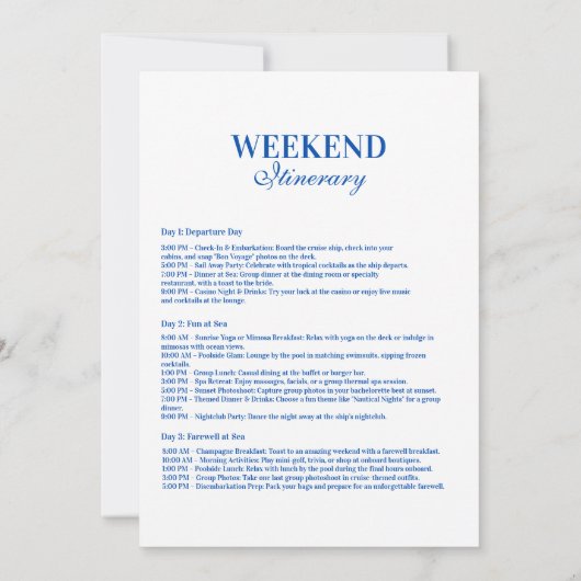 Invitation Blue Doodle Tropical Bachelorette (Dos)