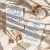 Invitation Blue Doodle Tropical Bachelorette