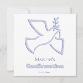 Invitation blue dove Confirmation | small size  (Devant)