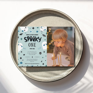 Invitation Blue éffrayant un halloween garçon 1er anniversair