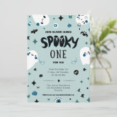 Invitation Blue éffrayant un halloween garçon 1er anniversair (Debout devant)