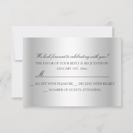 Invitation Blue Elegant Damask Engagement Party RSVP (Dos)