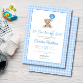 Invitation Blue élégant nous pouvons attendre baby shower