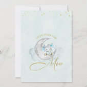 Invitation Blue Elephant au-dessus de la lune Baby shower Inv (Dos)