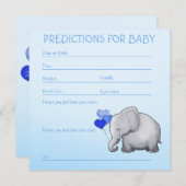 Invitation Blue Elephant Baby Boy Douche prédictions pour béb (Devant / Derrière)