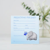 Invitation Blue Elephant Baby Boy Douche prédictions pour béb (Debout devant)