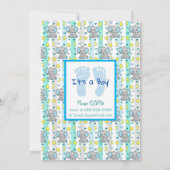 Invitation Blue Elephant Baby Boy Ultrasound Baby shower (Dos)
