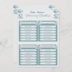 Invitation Blue Elephant Balloon Baby Boy Shower Liste de vér