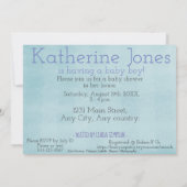 Invitation Blue en vichy coeur casquette bébé garçon douche i (Dos)