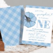 Invitation Blue En vichy Preppy Citrouille garçon 1er anniver