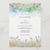 Invitation Blue Ethereal Flourish Wedding (Devant)