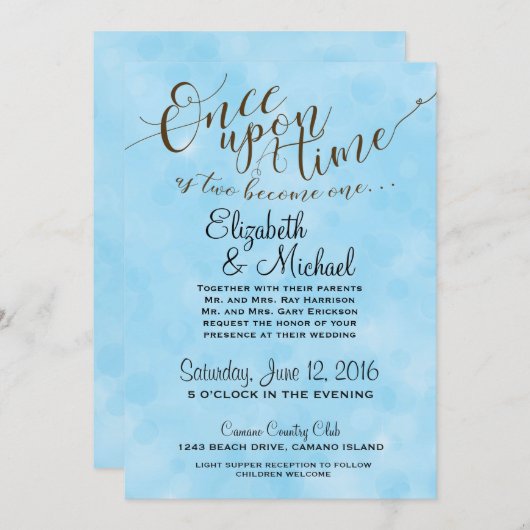 Invitation Blue Fairytale (Devant / Derrière)