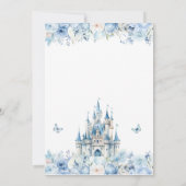 Invitation Blue Fairytale Castle Prince Floral Baby shower (Dos)