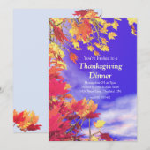 Invitation Blue Fall Sky Thankesgiving (Devant / Derrière)