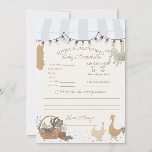 Invitation Blue Farmers Market Farm Conseil frais pour bébé (Devant)