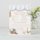 Invitation Blue Farmers Market Farm Conseil frais pour bébé (Debout devant)