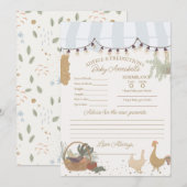 Invitation Blue Farmers Market Farm Conseil frais pour bébé (Devant / Derrière)