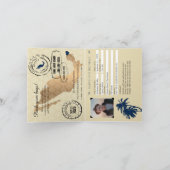 Invitation Blue Faux Foil Cancun Mexique Anniversaire Passepo (Intérieur)