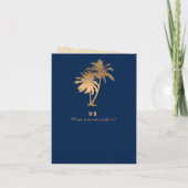 Invitation Blue Faux Foil Cancun Mexique Anniversaire Passepo (Dos)