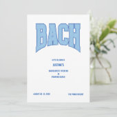 Invitation Blue Faux Glitter BACH Bachelorette Party (Debout devant)