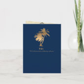 Invitation Blue Faux Gold Foil Jamaïque Mariage Passport Invi (Dos)