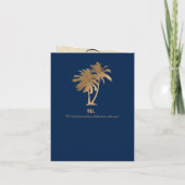 Invitation Blue Faux Gold Foil Mariage de passeport Aruba (Dos)