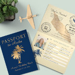 Invitation Blue Faux Gold Foil Passeport Aruba Anniversaire<br><div class="desc">Blue Faux Gold Foil Passeport Aruba Invitation d'anniversaire. Amusez-vous en envoyant une invitation à vos vacances d'anniversaire de destination à Aruba! Palmiers, carte d'Aruba et amusants timbres Passport dans les couleurs de bleu foncé et faux éléments en feuille d'or. Si vous désirez un certain lieu ou un certain jeu de...</div>