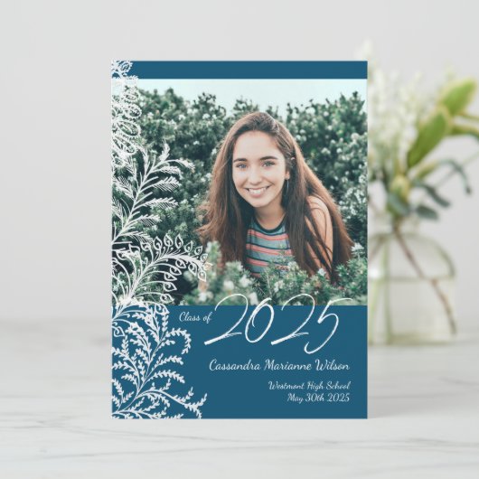 Invitation Blue Fern Vintage (Debout devant)