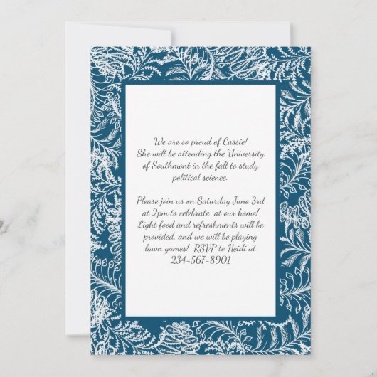 Invitation Blue Fern Vintage (Dos)