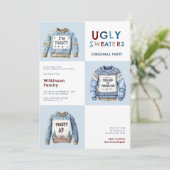 Invitation Blue Festive horrible fête de Noël (Debout devant)