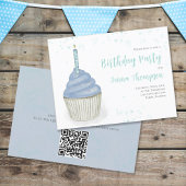 Invitation Blue First Birthday Boy Custom Party