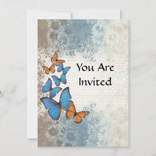 Invitation Blue floral (Devant)