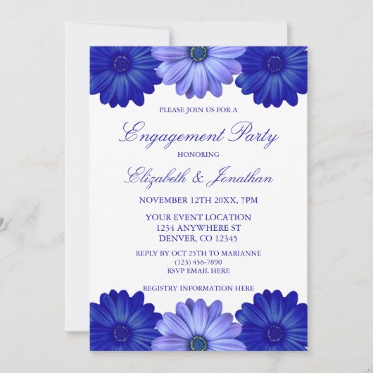 Invitation Blue Floral (Devant)