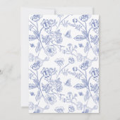 Invitation Blue Floral 70e fête d'anniversaire (Dos)