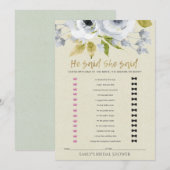 INVITATION BLUE FLORAL A DIT QU'ELLE AVAIT DIT FÊTE DE L'MARI (Devant / Derrière)