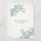 Invitation Blue Floral Anniversaire Religieux Rosaire Invitat (Dos)