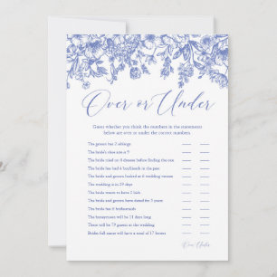 Invitation Blue Floral au-dessus ou en dessous du jeu de Fête
