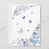 Invitation Blue Floral Crest C'est un Baby shower garçon (Dos)