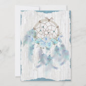 Invitation Blue Floral DreamCatcher BOHO Baby shower tribal (Dos)
