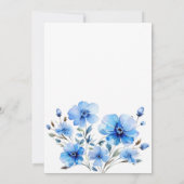 Invitation Blue Floral Garden Tea Party Fête des mariées (Dos)