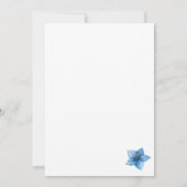 Invitation Blue Floral Gold Frame 35th Wedding Anniversary (Dos)