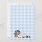 Invitation Blue Floral Grange Tracteur ferme Anniversaire Inv (Dos)
