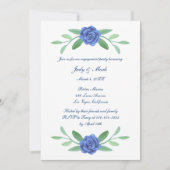 Invitation Blue Floral Green Foliage (Devant)