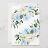 Invitation Blue Floral Highland Baby shower de vache Invitati (Dos)