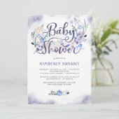 Invitation Blue Floral Little Man - Baby shower garçon (Debout devant)