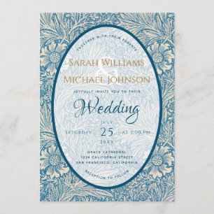 Invitation Blue Floral Mariage Marigold William Morris