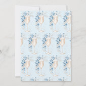 Invitation Blue Floral Pearls & Prosecco Fête des mariées (Dos)