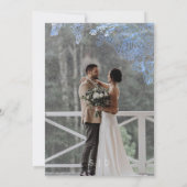 Invitation Blue Floral Photo Modern Wedding  (Dos)